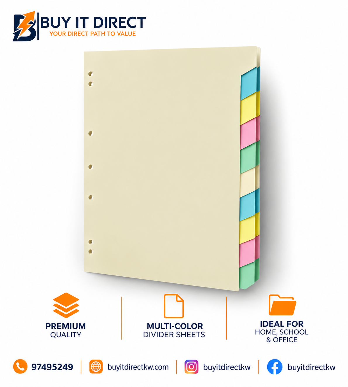 Separating Sheets 10 Parts – A4 File Dividers