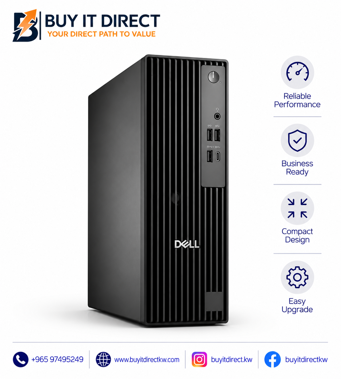 كمبيوتر Dell Pro Slim QCS1250 بمعالج Core i7 وذاكرة 16GB وSSD NVMe سعة 1TB