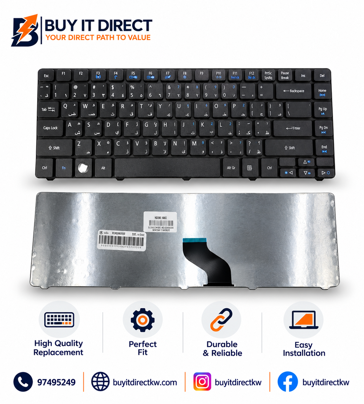 ACER Aspire Laptop Keyboard Compatible with 4710 4730 5530 Series Black
