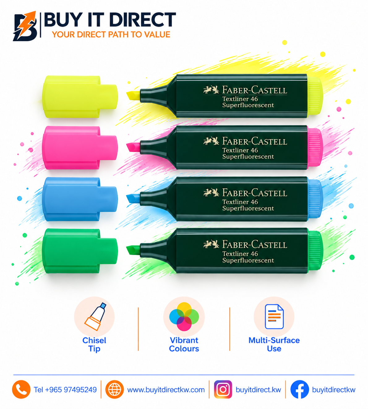 Faber-Castell Textliner 48 Highlighters Pack of 4