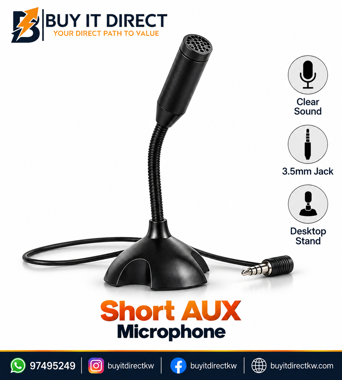 Short AUX Microphone