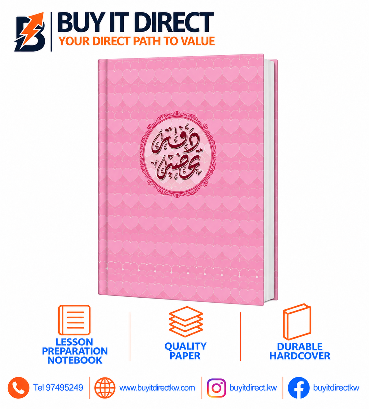 Lesson Preparation Notebook Pink Hearts