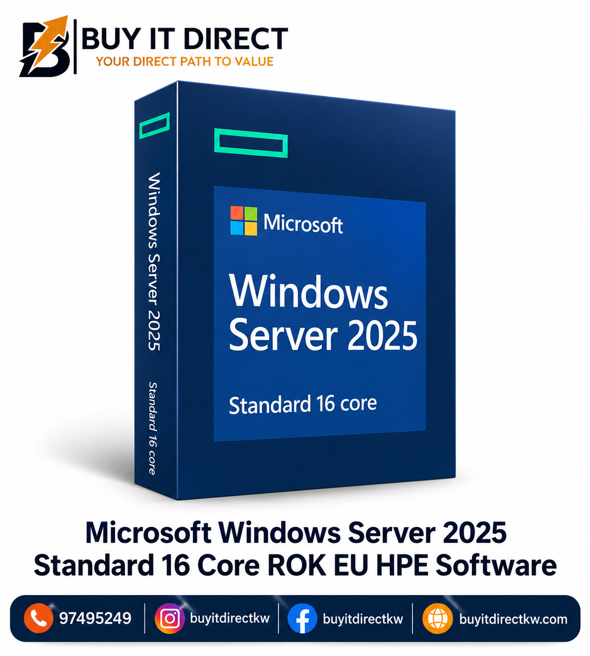 Microsoft Windows Server 2025 Standard 16 Core ROK EU HPE Software