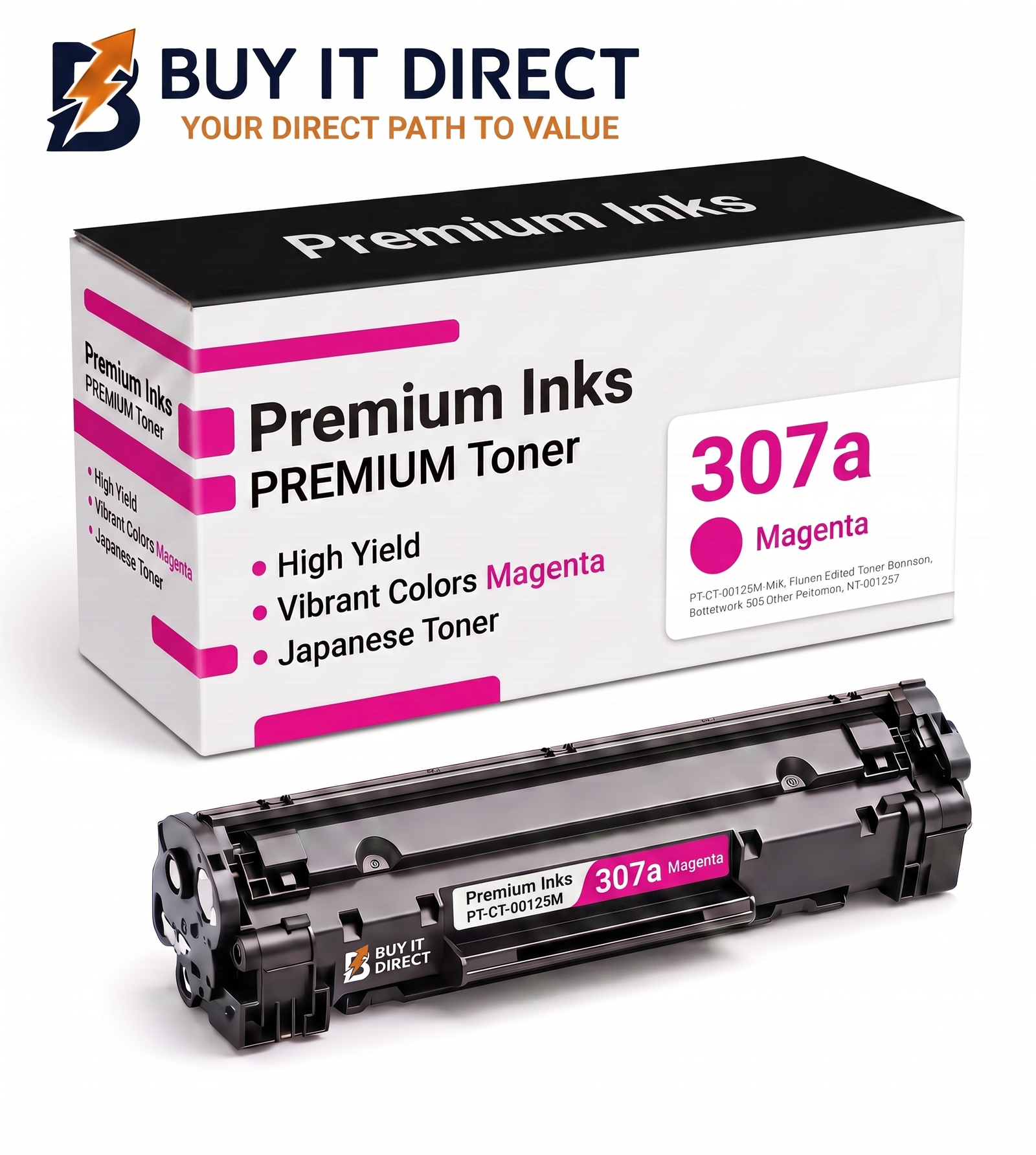 خرطوشة تونر Premium 307A أرجواني متوافقة CE743A لطابعات HP Color LaserJet Professional CP5225