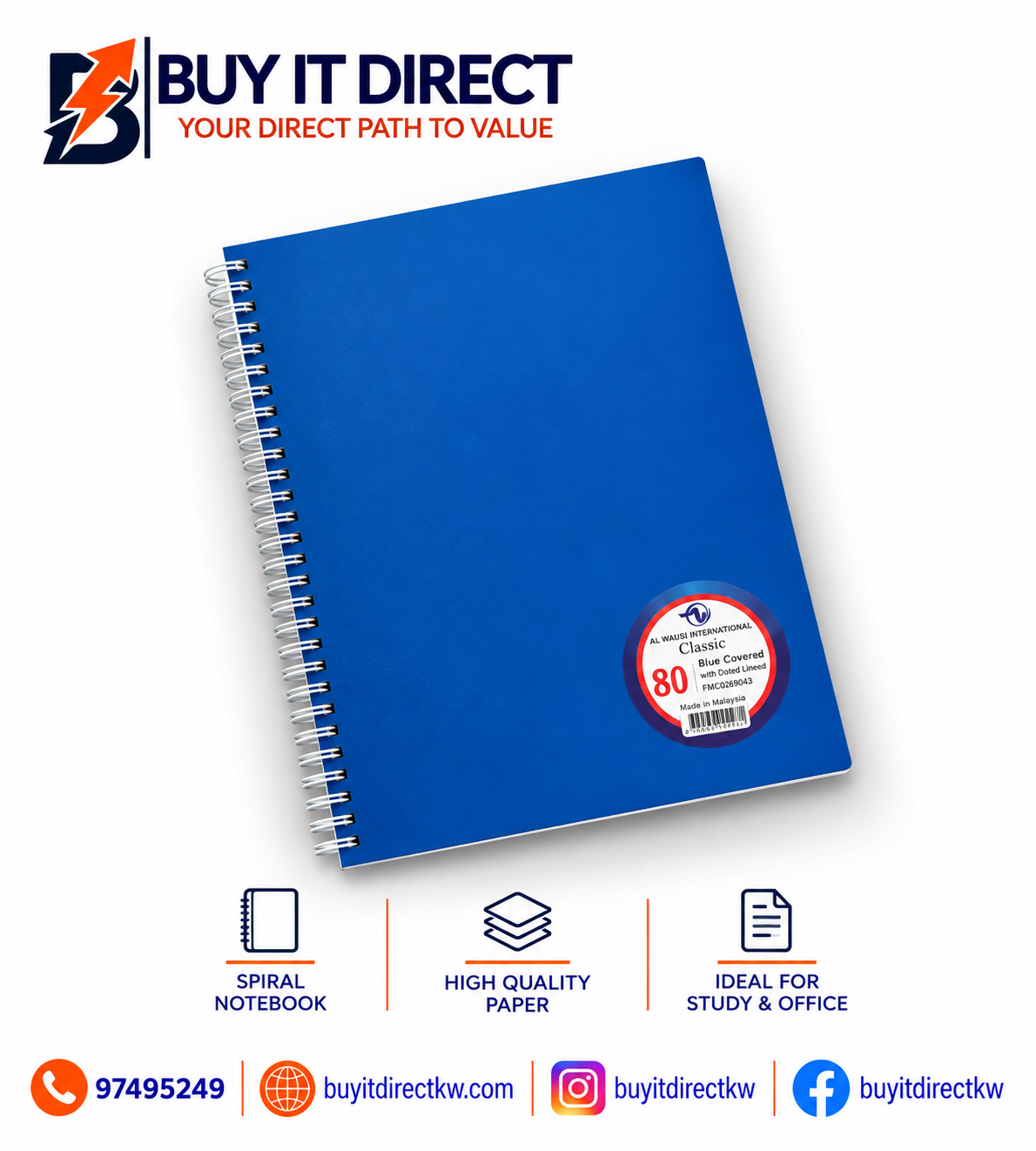Notebook 80 Sheets 10x8 Inches