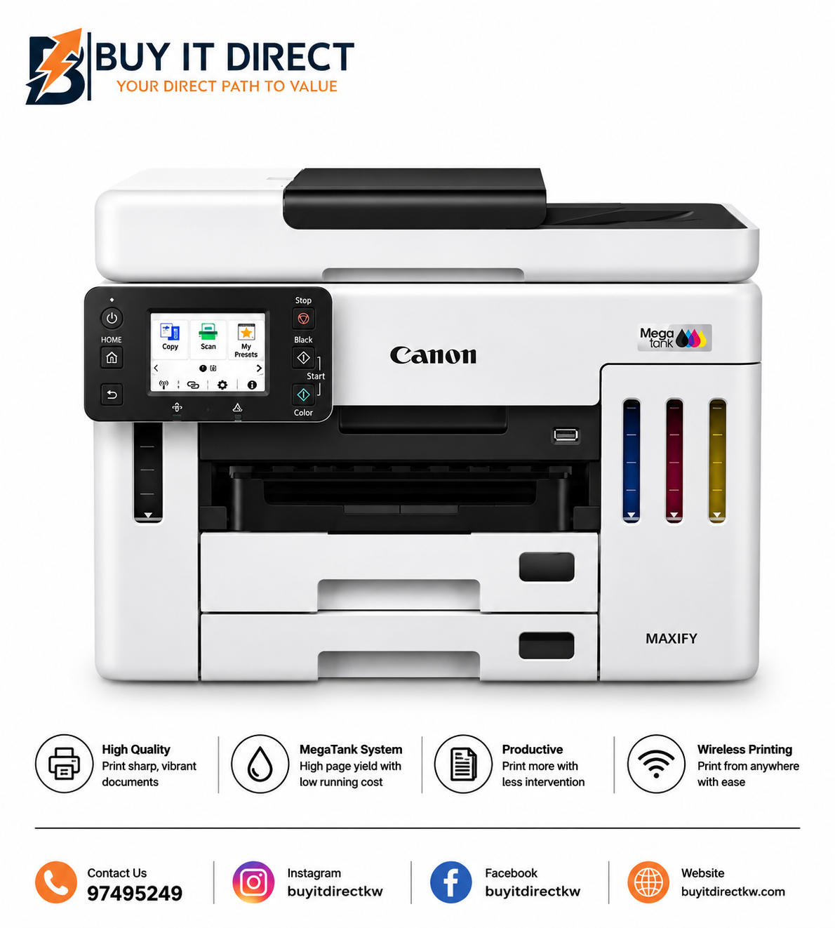 Canon MAXIFY GX7140 MegaTank 4 in 1 Business Ink Tank Printer