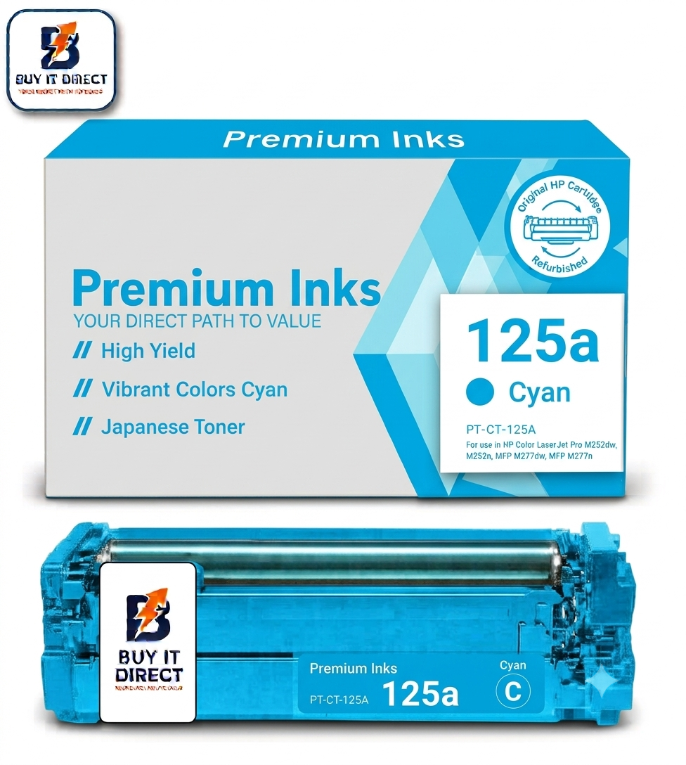 Premium 125A Cyan Compatible Toner Cartridge for HP LaserJet Printers
