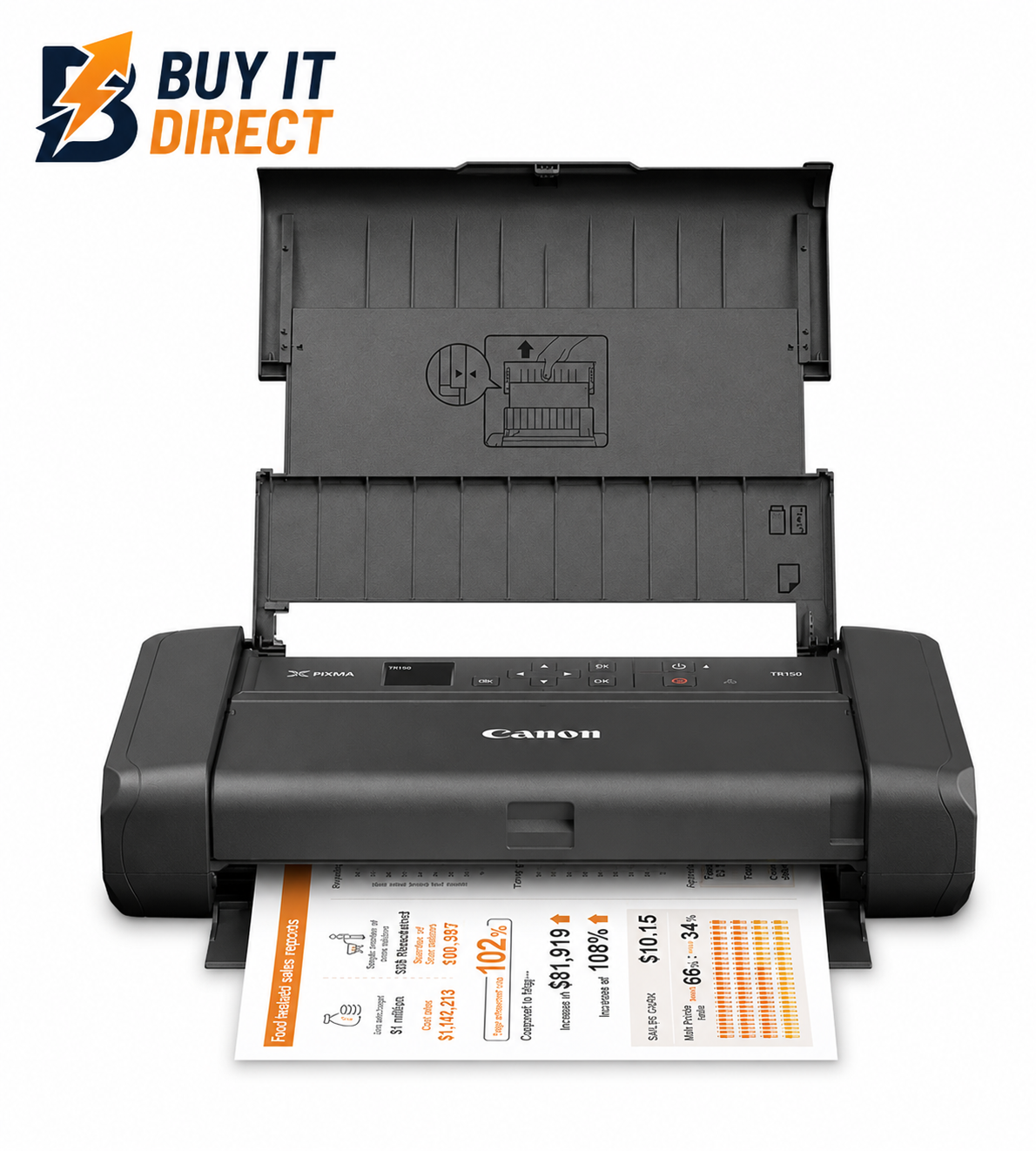 Canon Pixma TR150 Wireless Mobile Printer with Airprint – 9ppm / 4800dpi / A4 / USB / Wi-Fi / Color Inkjet – Printer