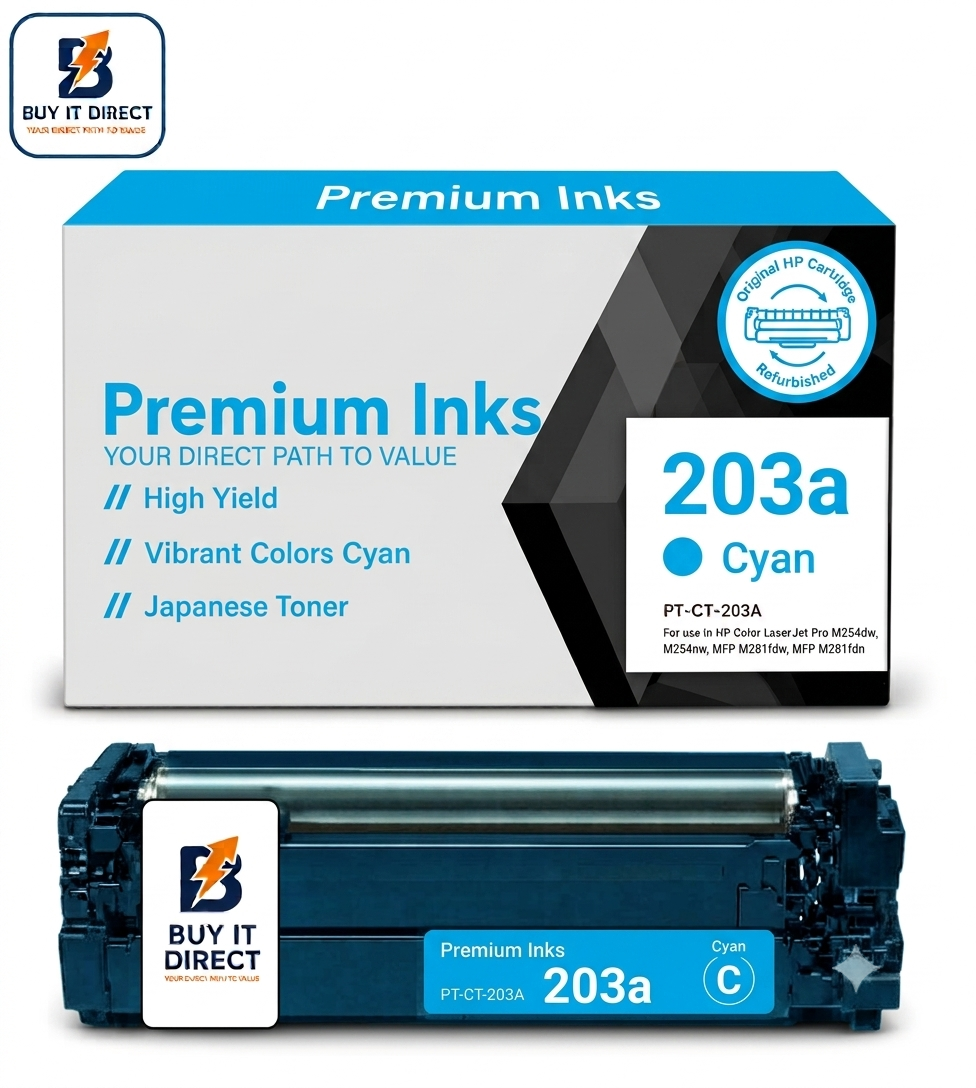 خرطوشة تونر Premium 203A سماوي متوافقة CF541A لطابعات HP Color LaserJet Pro M254 وM280 وM281