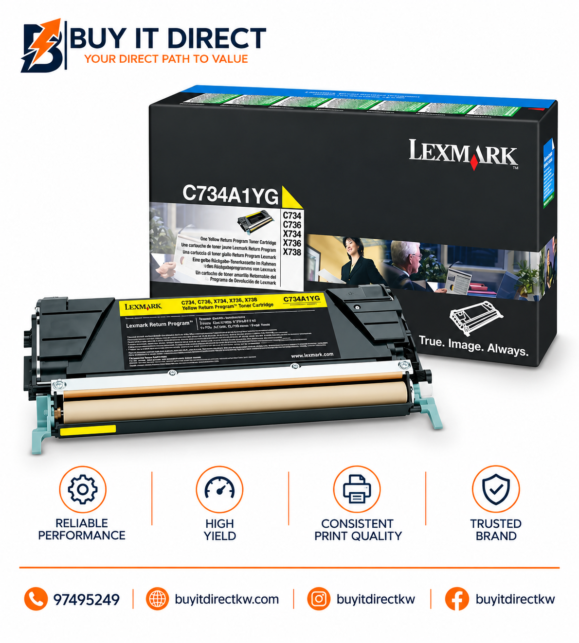 Lexmark C734 Cyan Toner Cartridge C734A2CG