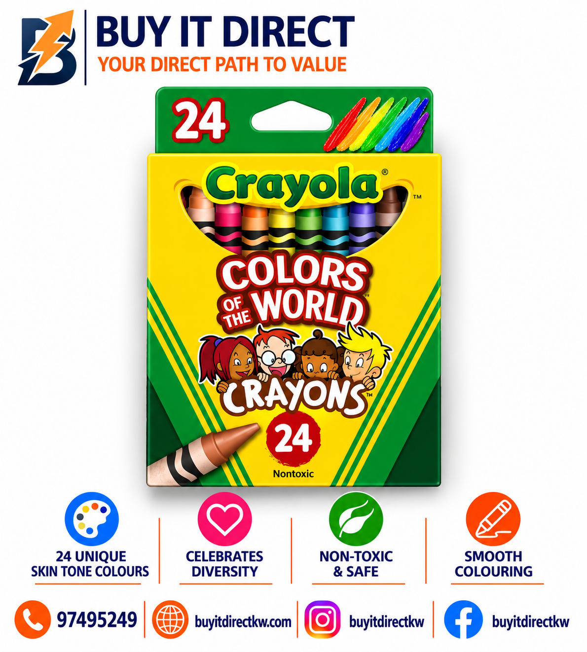 Crayola Colors of the World Crayons 24 Count