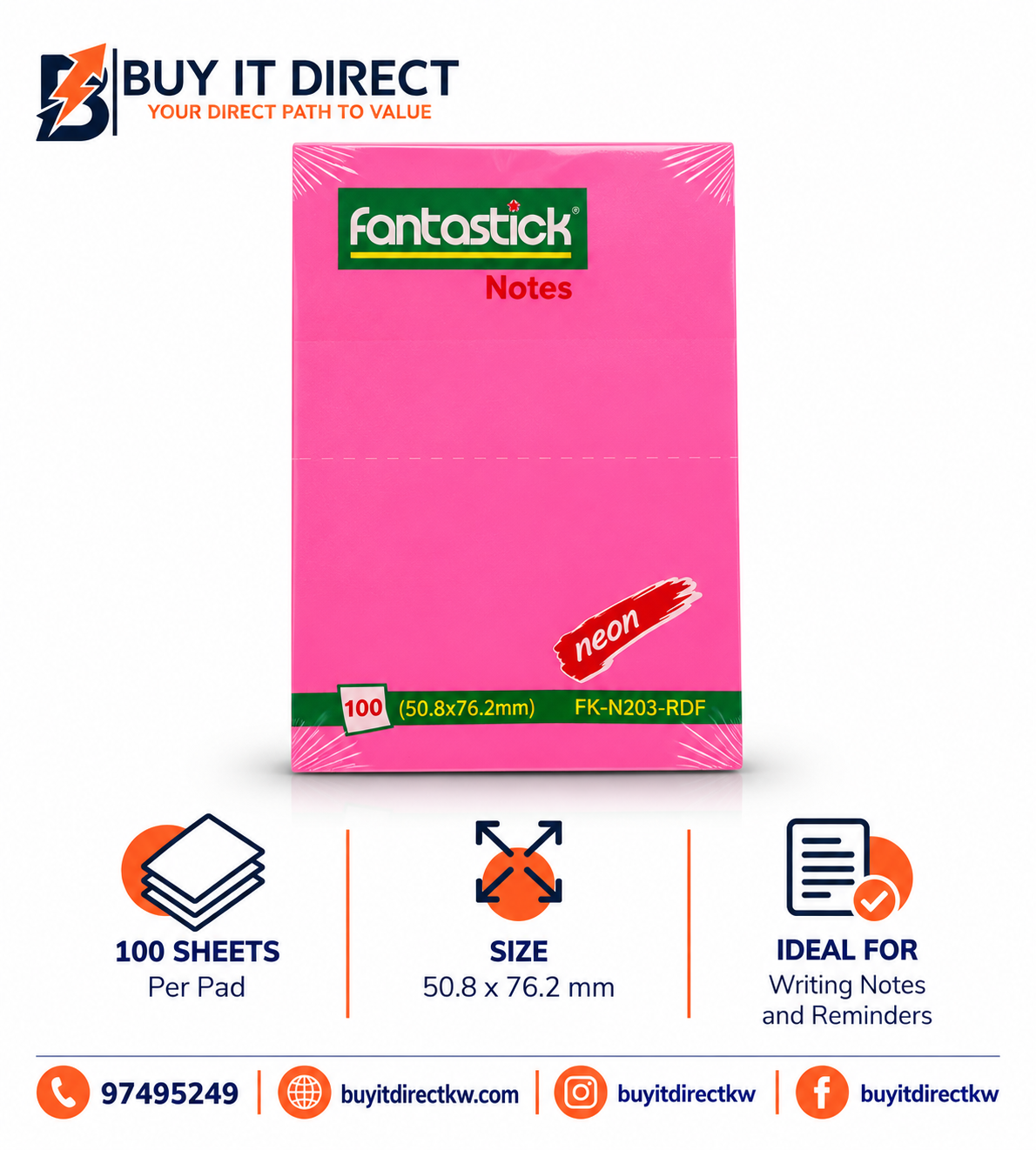 Fantastick 100 Notes Dark Pink Neon