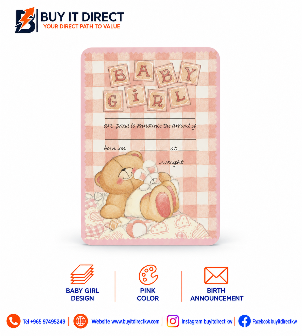 Baby Girl Envelopes – Pink