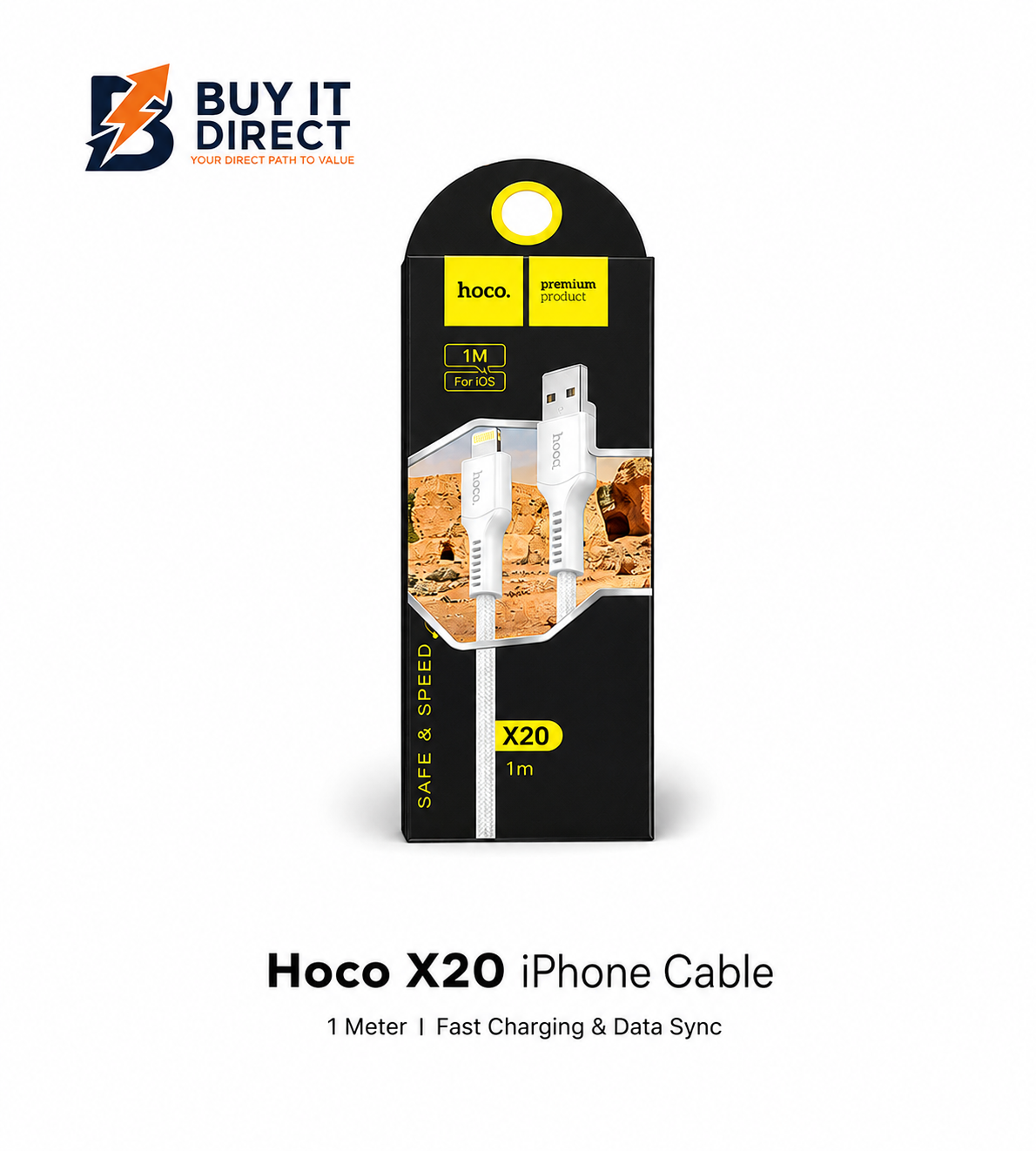 كابل Hoco X20 للآيفون بطول 1 متر
