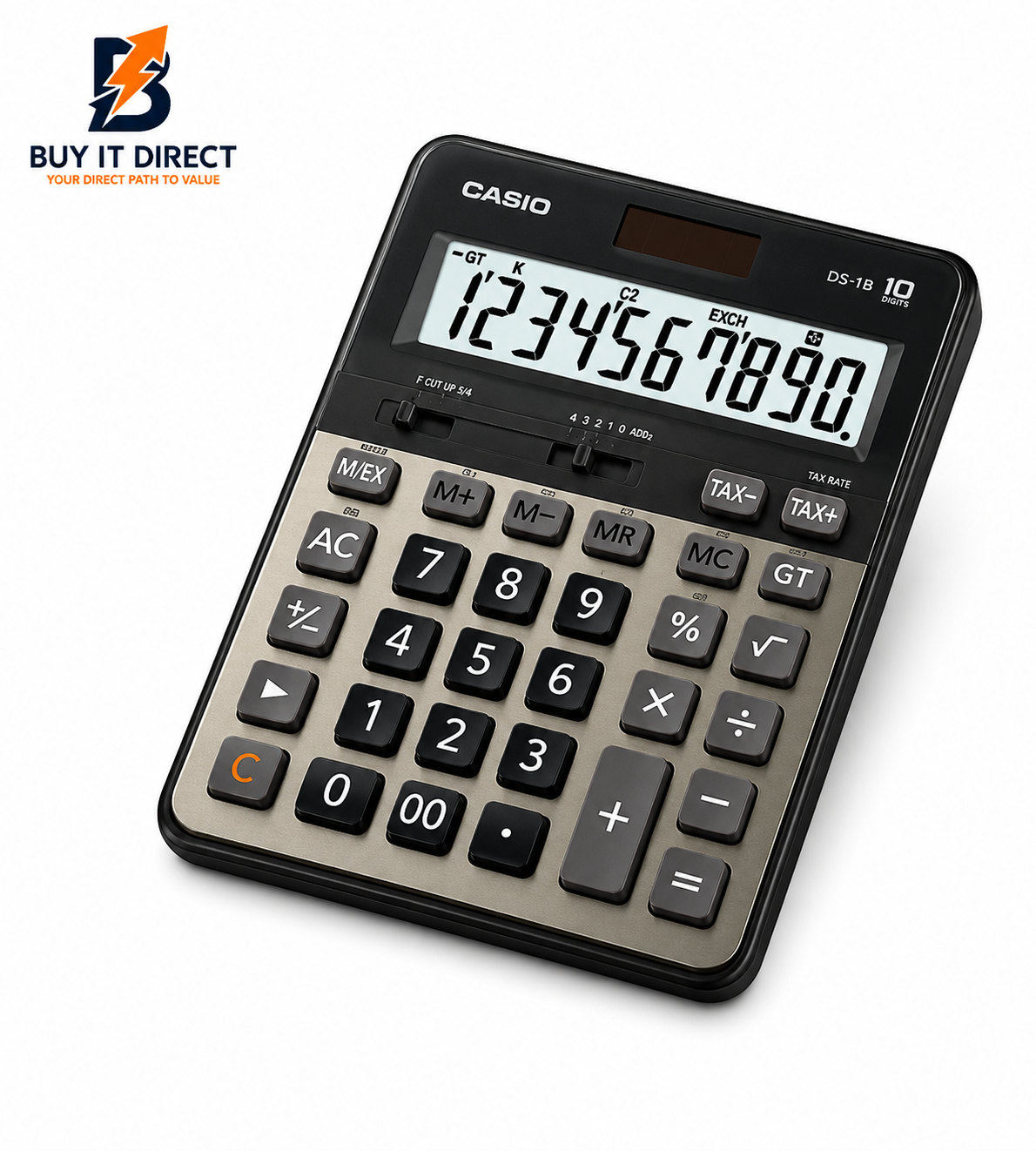 Casio DS1BGDWDP 10 Digit Heavy Duty Desktop Calculator Gold