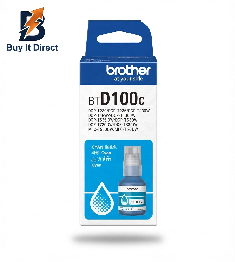 Brother Genuine BTD100C Cyan Ink Bottle