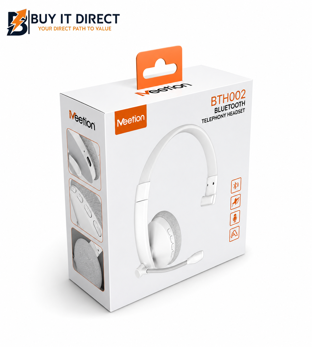 MeeTion BTH002 Bluetooth Telephony Headset, White