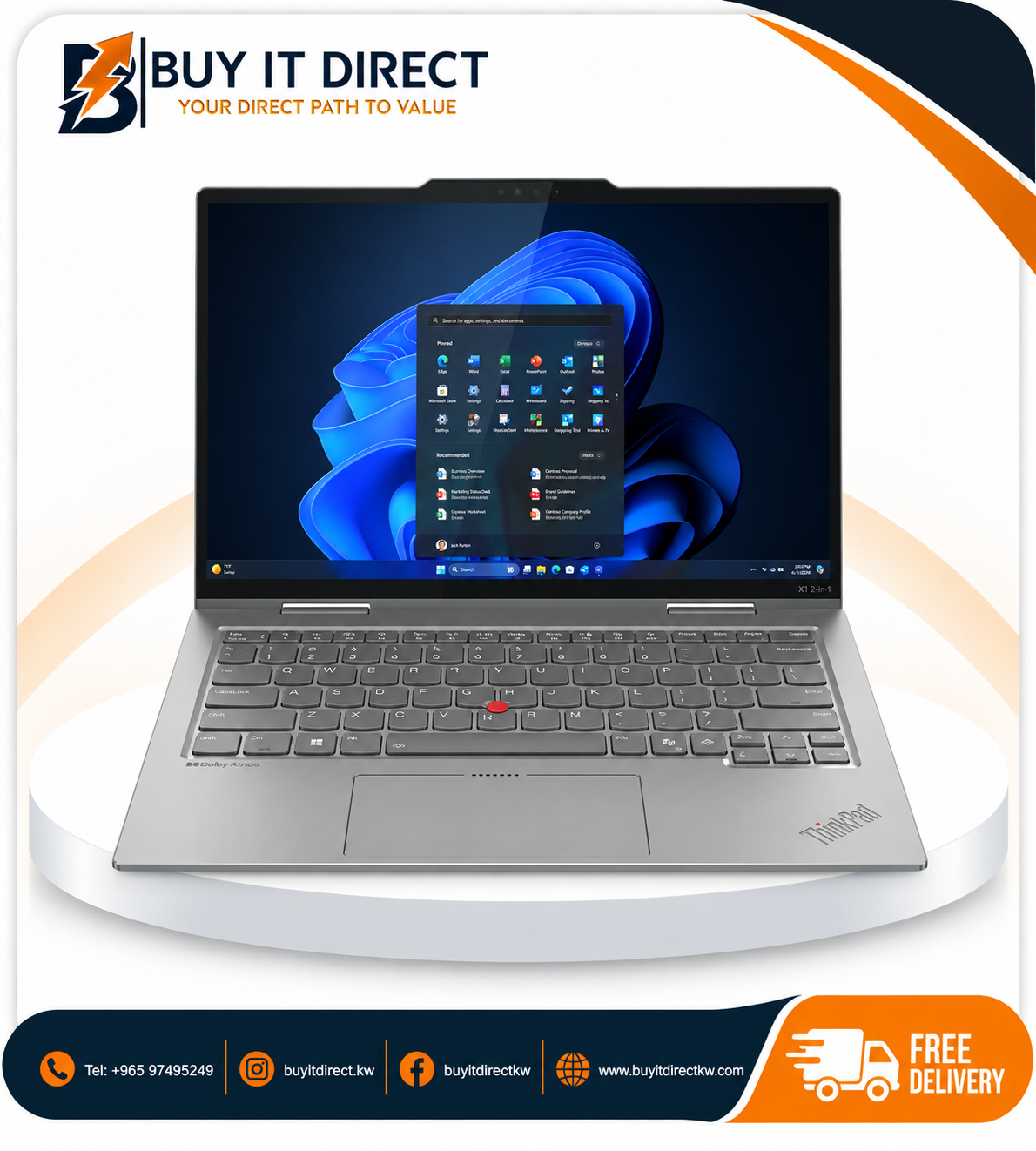 لابتوب Lenovo ThinkPad X1 2-in-1 G10 Aura Edition - Ultra 7-255U / ذاكرة 32GB / SSD 1TB / شاشة لمس 14 بوصة / Windows 11 Pro / ضمان 3 سنوات