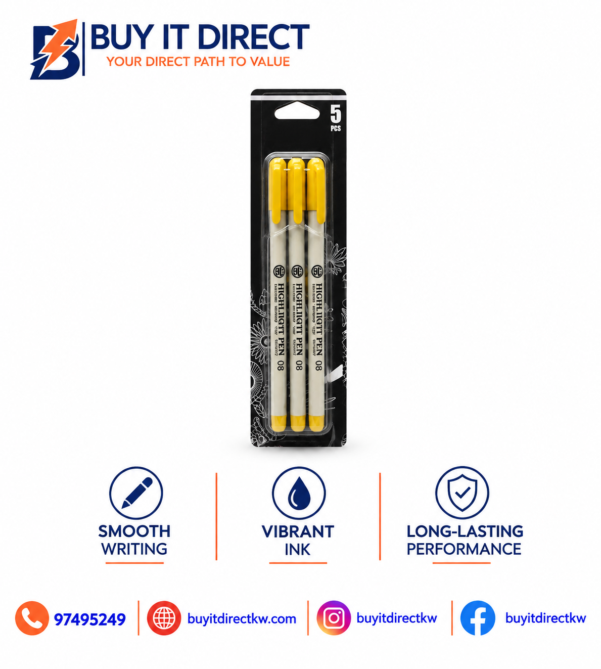 Keep Smiling Highlight Pen 0.8mm Gold