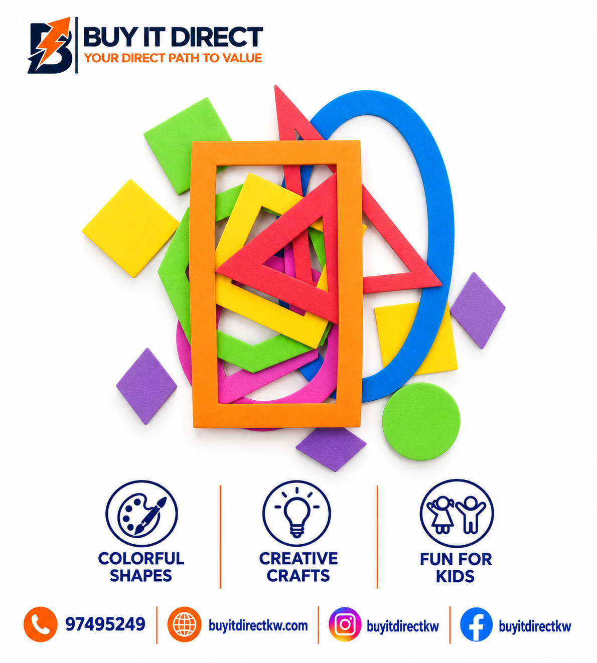 Foam Stickers – Assorted Geometric Shapes