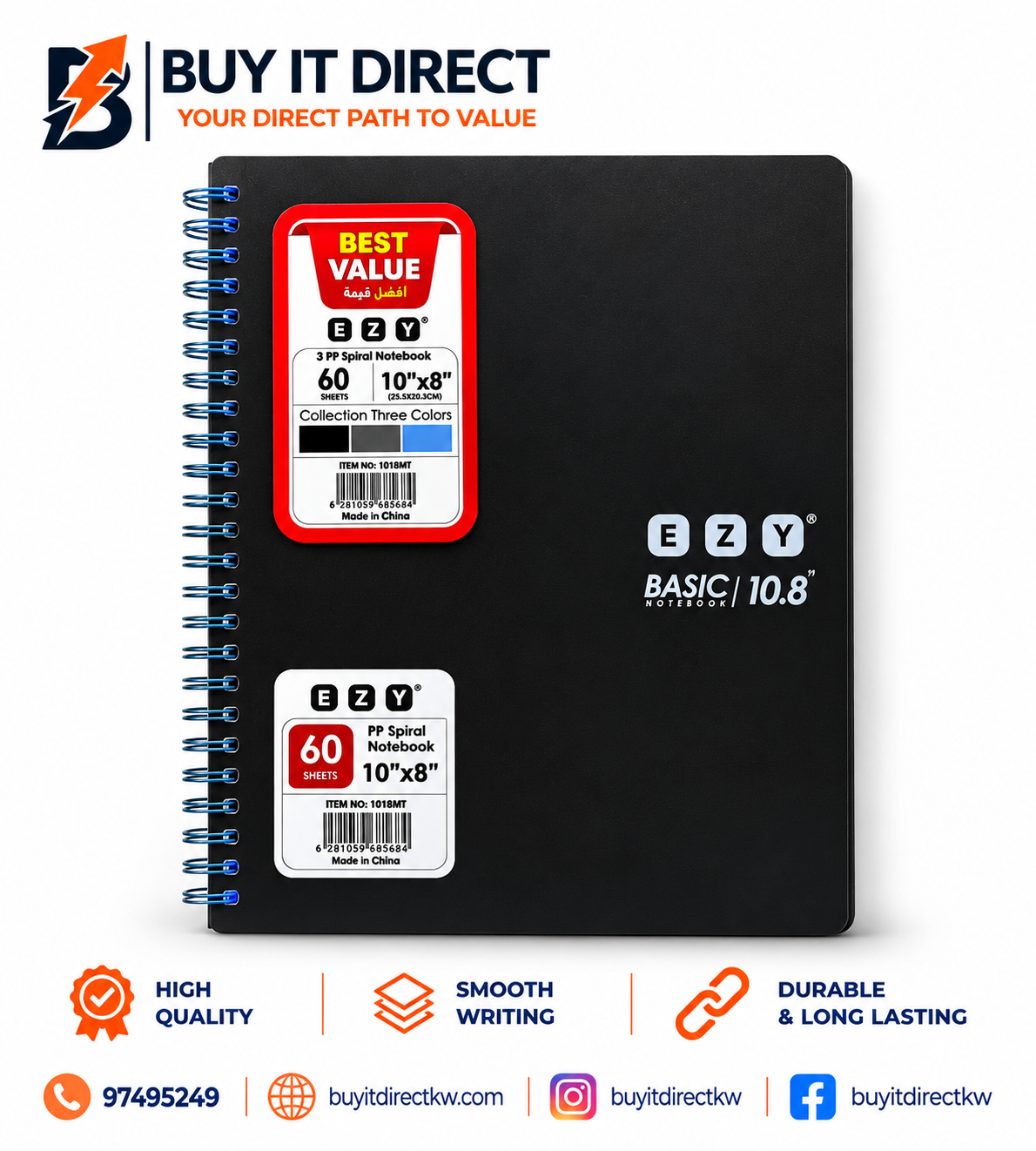 EZY 60 Sheets 10x8 Notebook