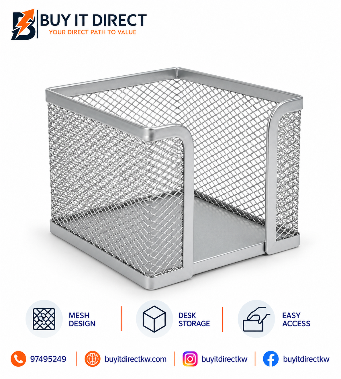 Notes Stand Silver Mesh