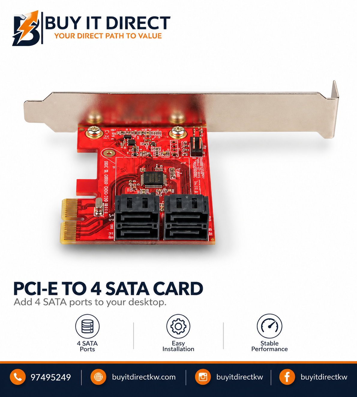 PCI E to 4 SATA Card
