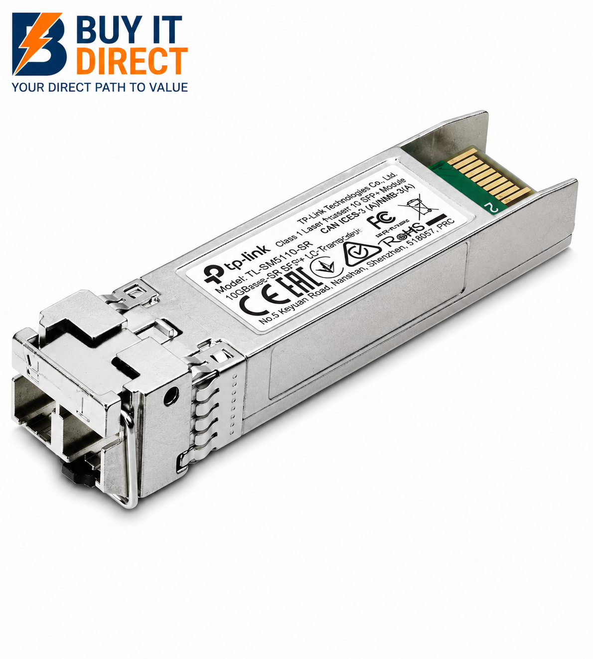 وحدة إرسال واستقبال TP-Link TL-SM5110-SR من نوع SFP+ LC متعددة الأنماط (Multi-Mode) ومعيار 10GBase-SR