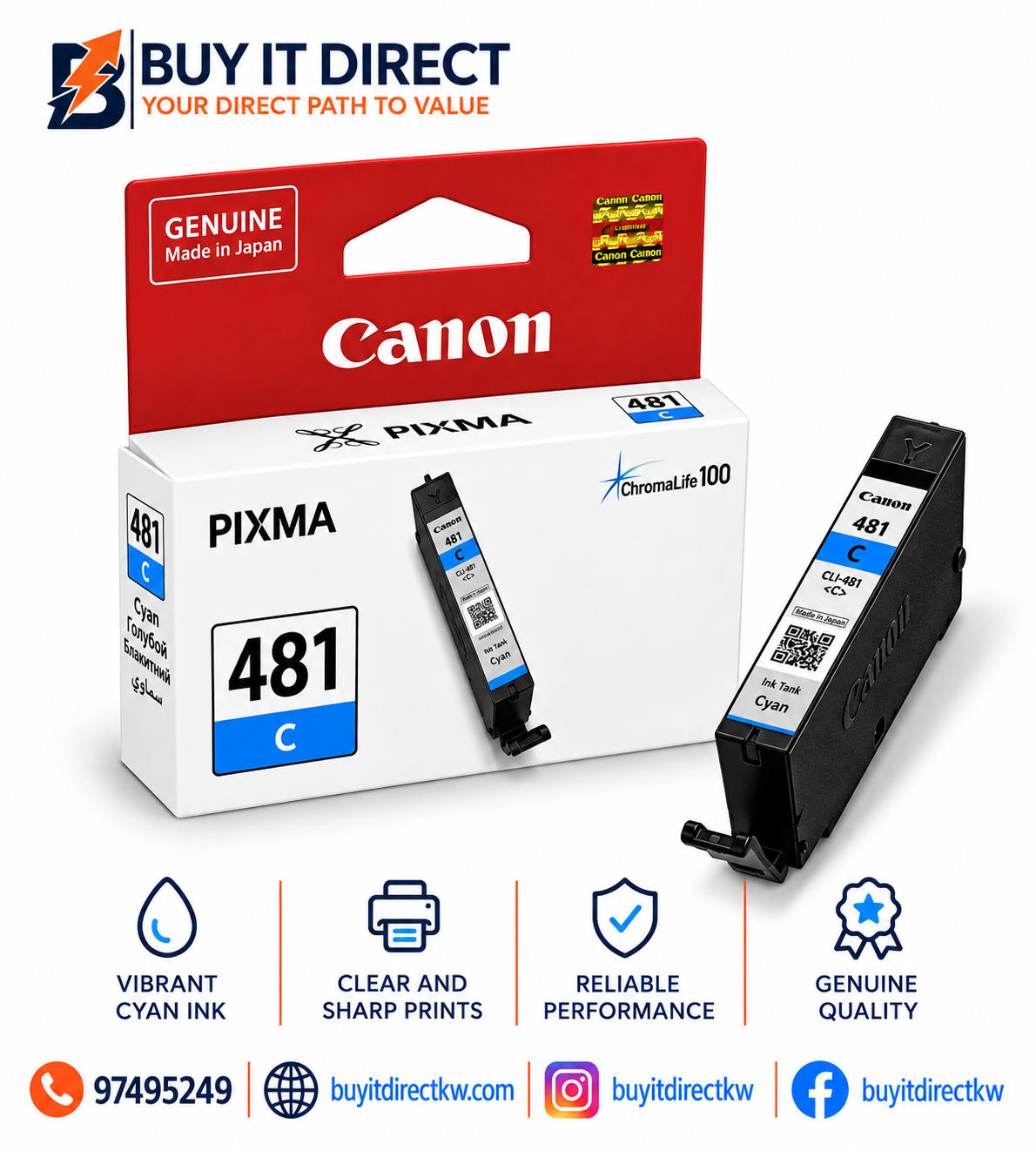 Canon Pixma 481 Cyan Ink Cartridge