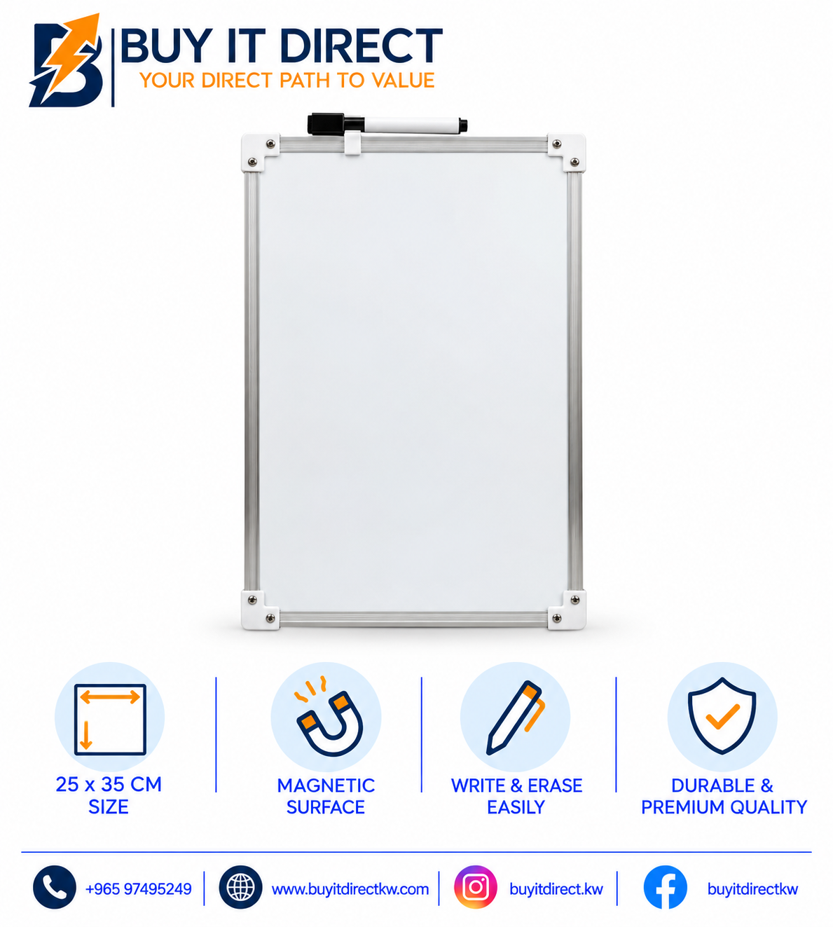Magnetic Whiteboard 25 x 35 cm