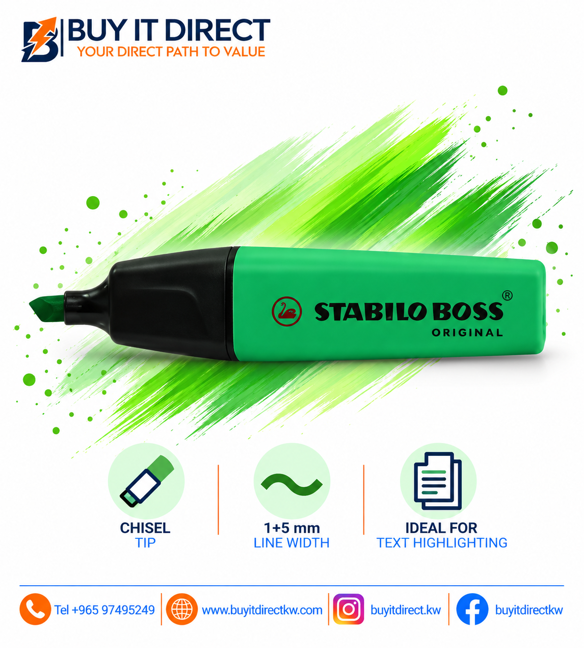 STABILO BOSS Green Highlighter