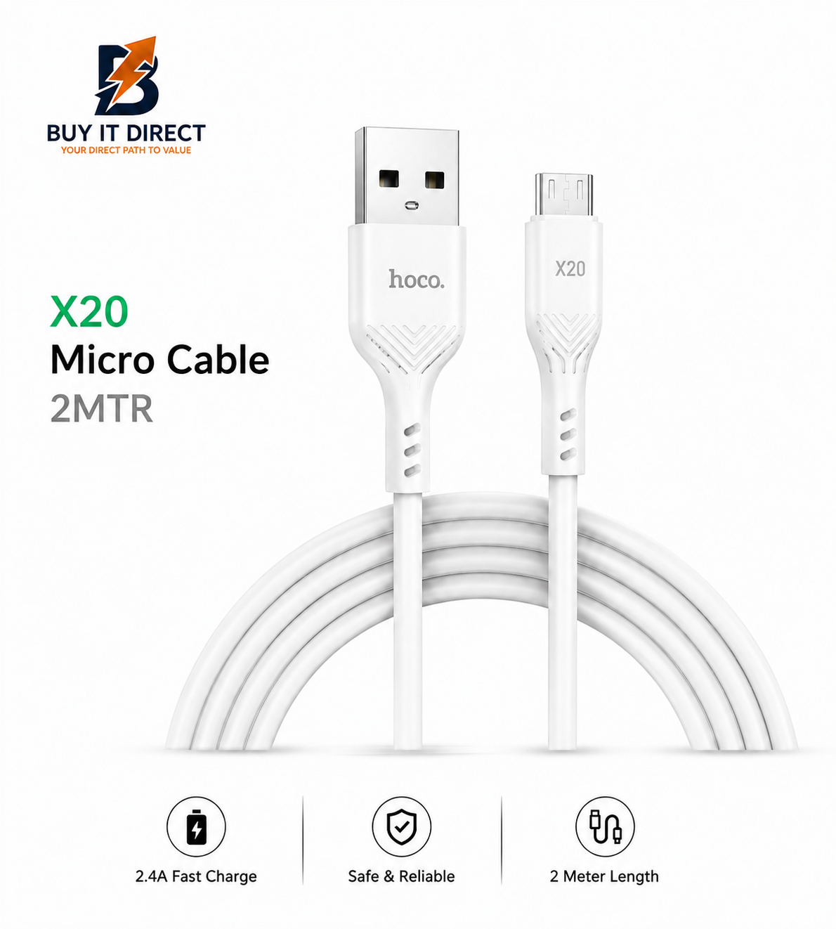 Hoco X20 Micro USB Cable 2M