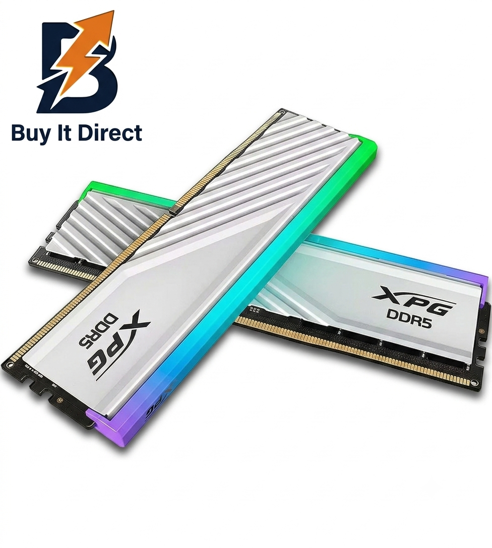 XPG 32GB 6000MHz DDR5 Lancer Blade RGB Desktop Memory RAM CL30 Kit (16GB x2) White