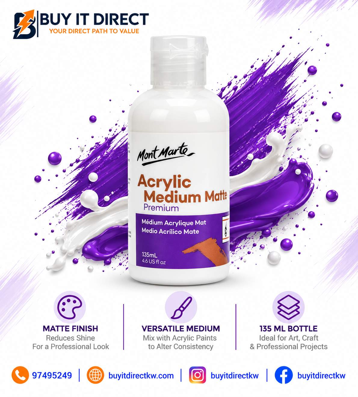 Mont Marte Acrylic Medium Matte - 135 ml