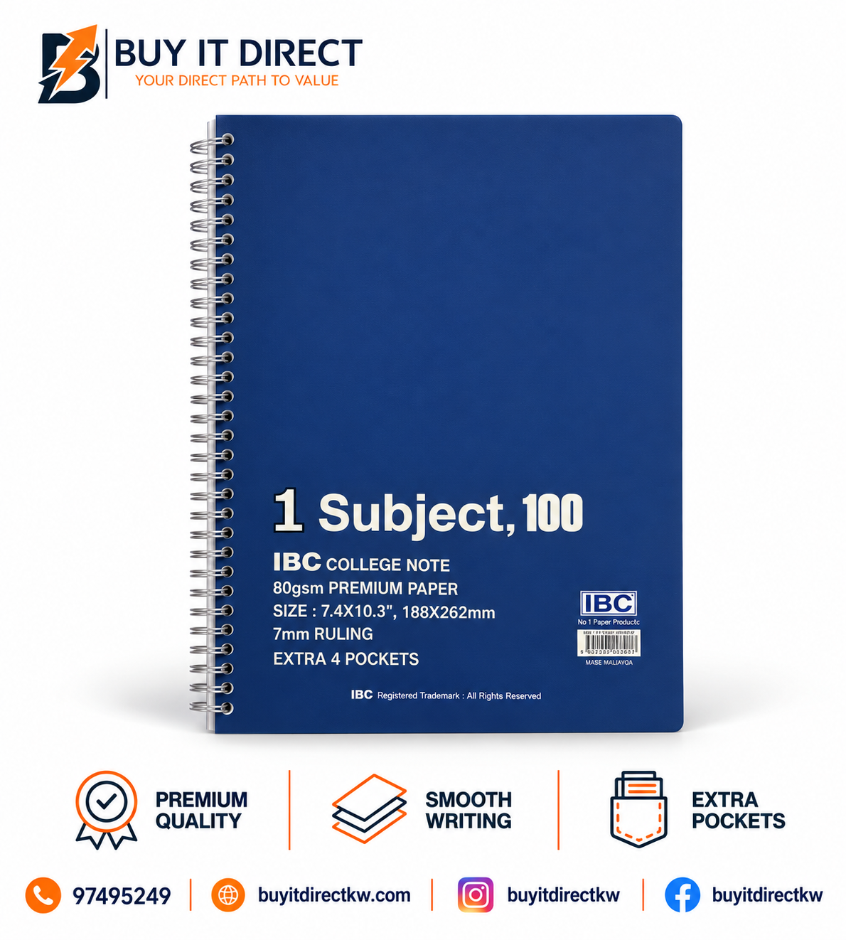 1 Subject 100 NoteBook Navy Blue