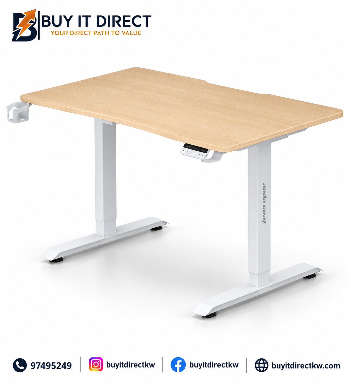 AndaSeat Xtreme Series 140 Electric Height Adjustable Gaming Desk Wood