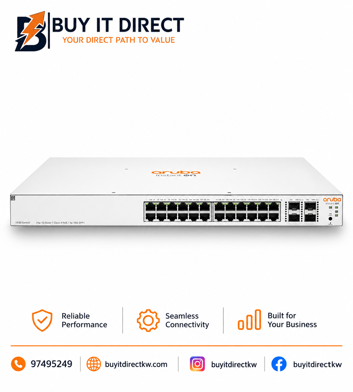 Aruba Instant On 1930 24G Class4 PoE 4SFP SFP Plus 370W Switch
