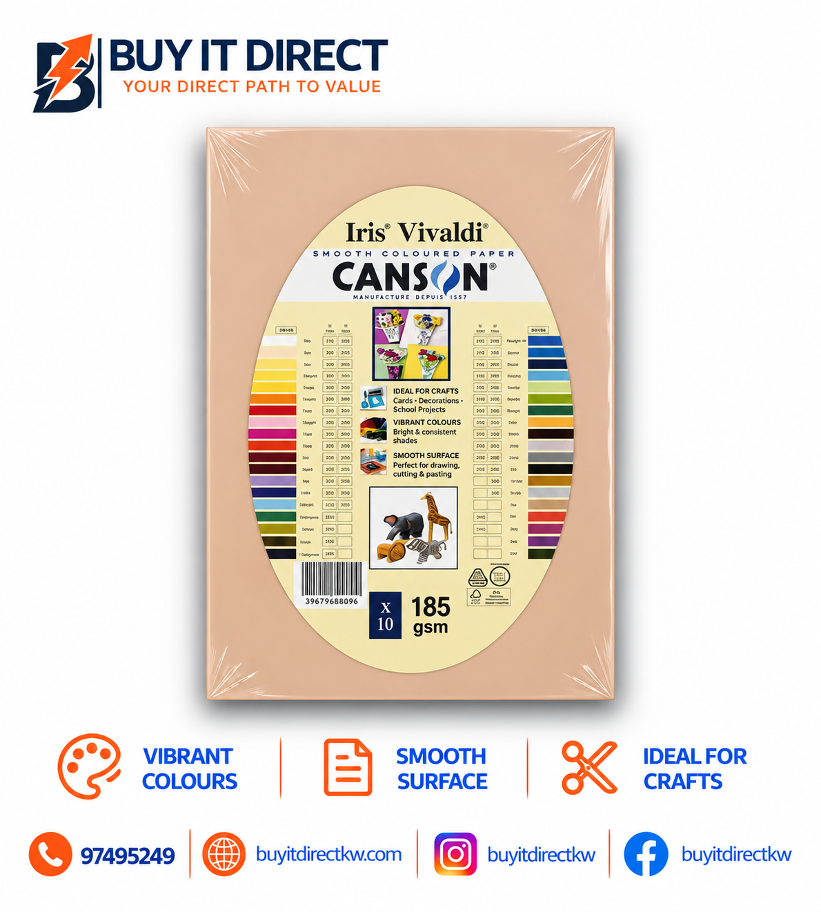 Iris Vivaldi Canson Paper A4 185 GSM 10 Sheets Skin
