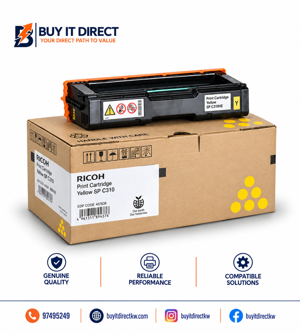 خرطوشة تونر ريكو SP C310 أصفر