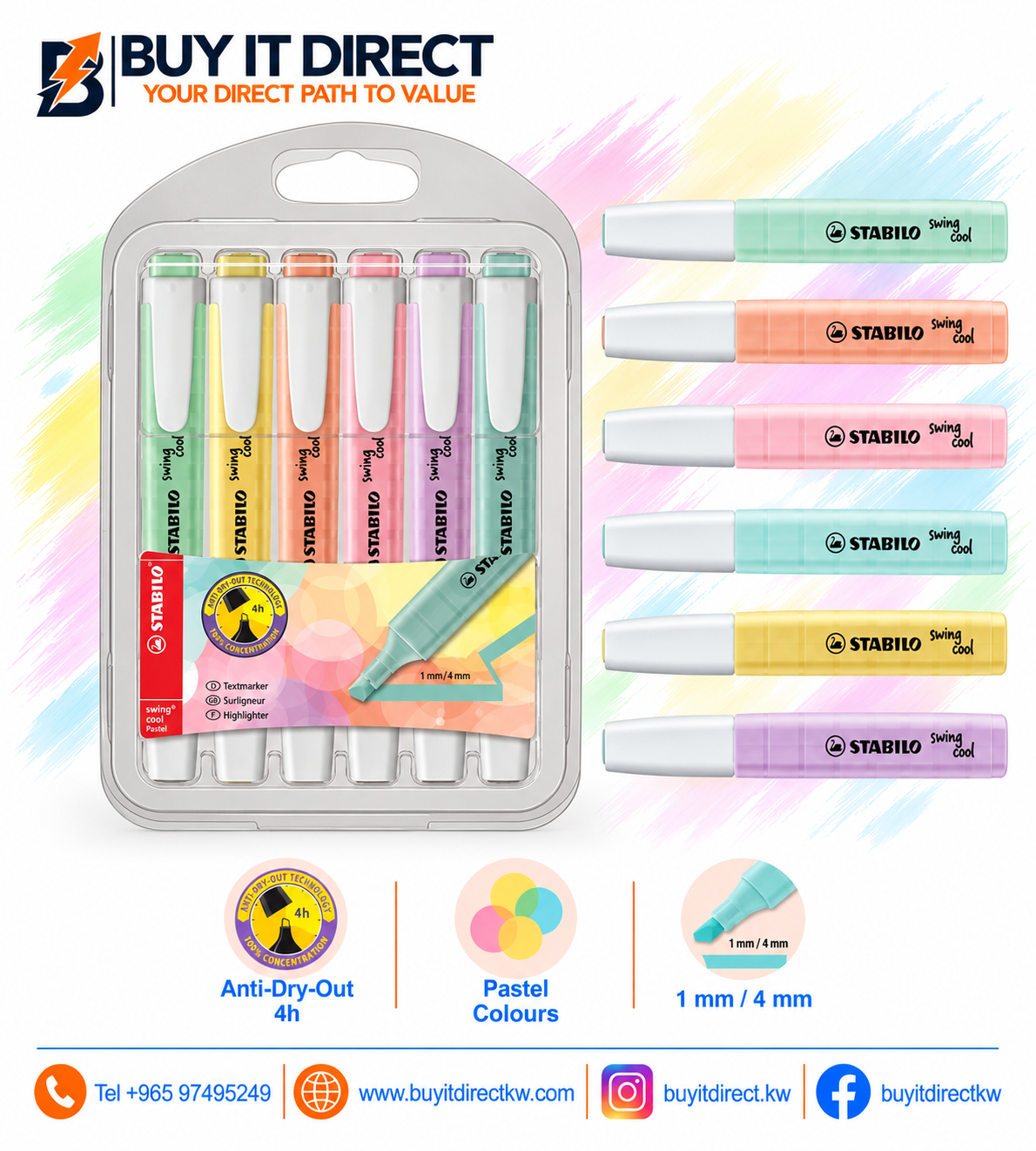 STABILO Highlighter Set – 6 Pcs
