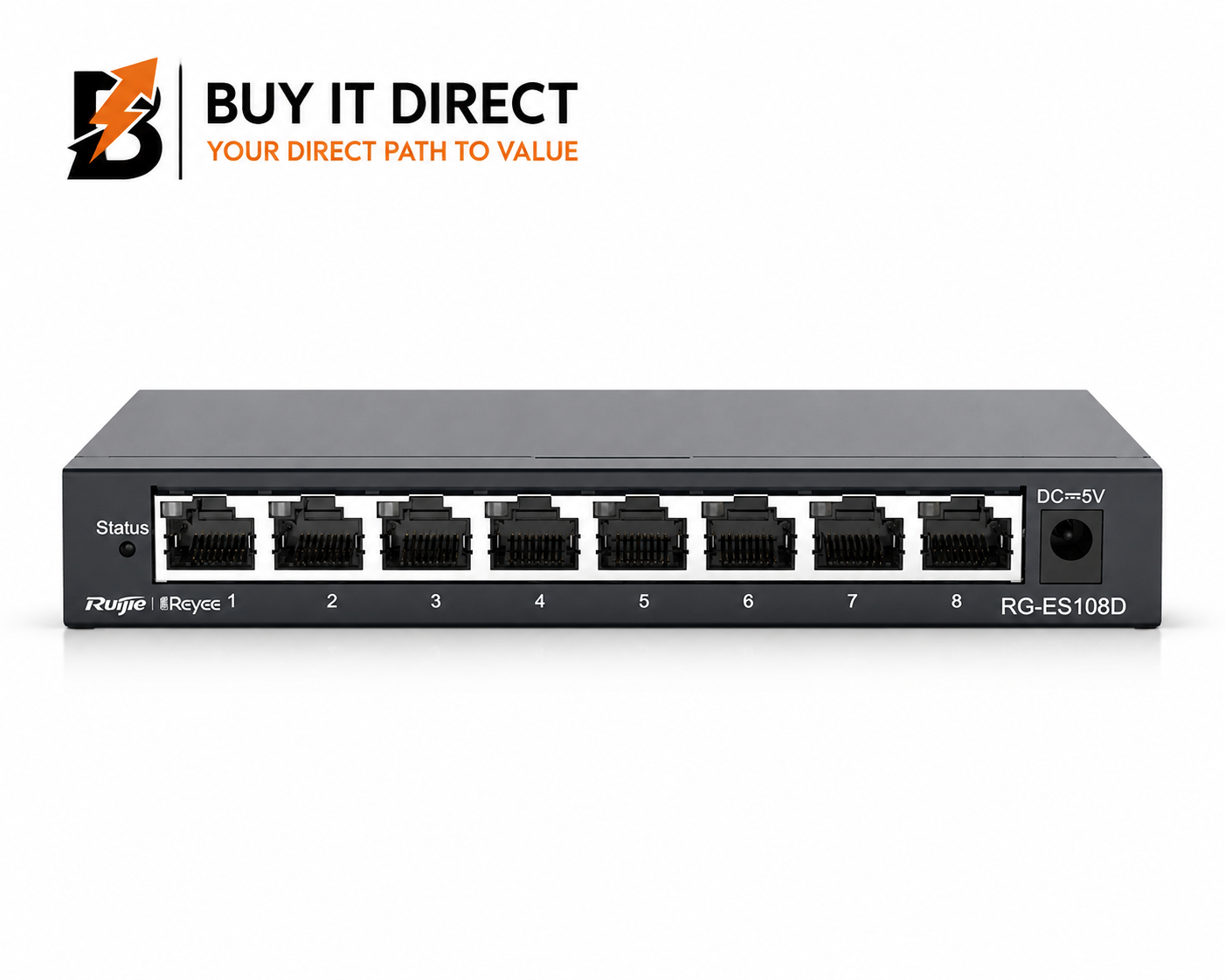 Reyee RG ES108GD 8 Port Gigabit Unmanaged Switch Steel Case