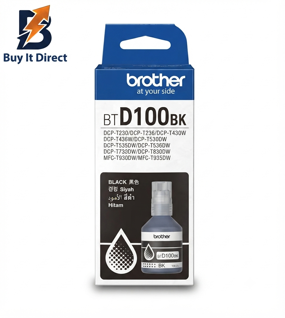 Brother Genuine BTD100BK Black Ink Bottle