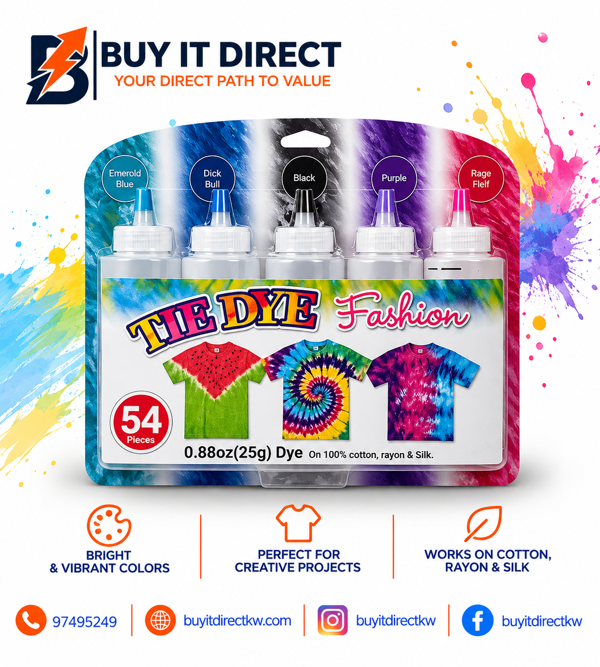 Tie Dye Fashion Dark 5 Colors