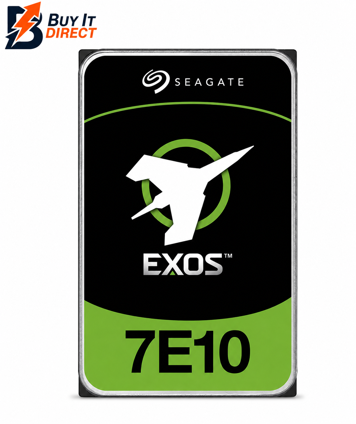 قرص صلب داخلي Seagate Exos 7E10 سعة 10 تيرابايت، مقاس 3.5 بوصة، بتقنية SATA III، بسرعة 7200 دورة في الدقيقة