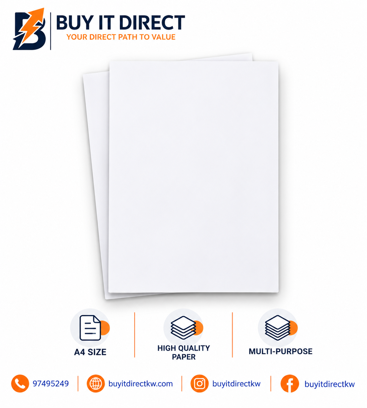 White Paper Cover A4 100 Sheets