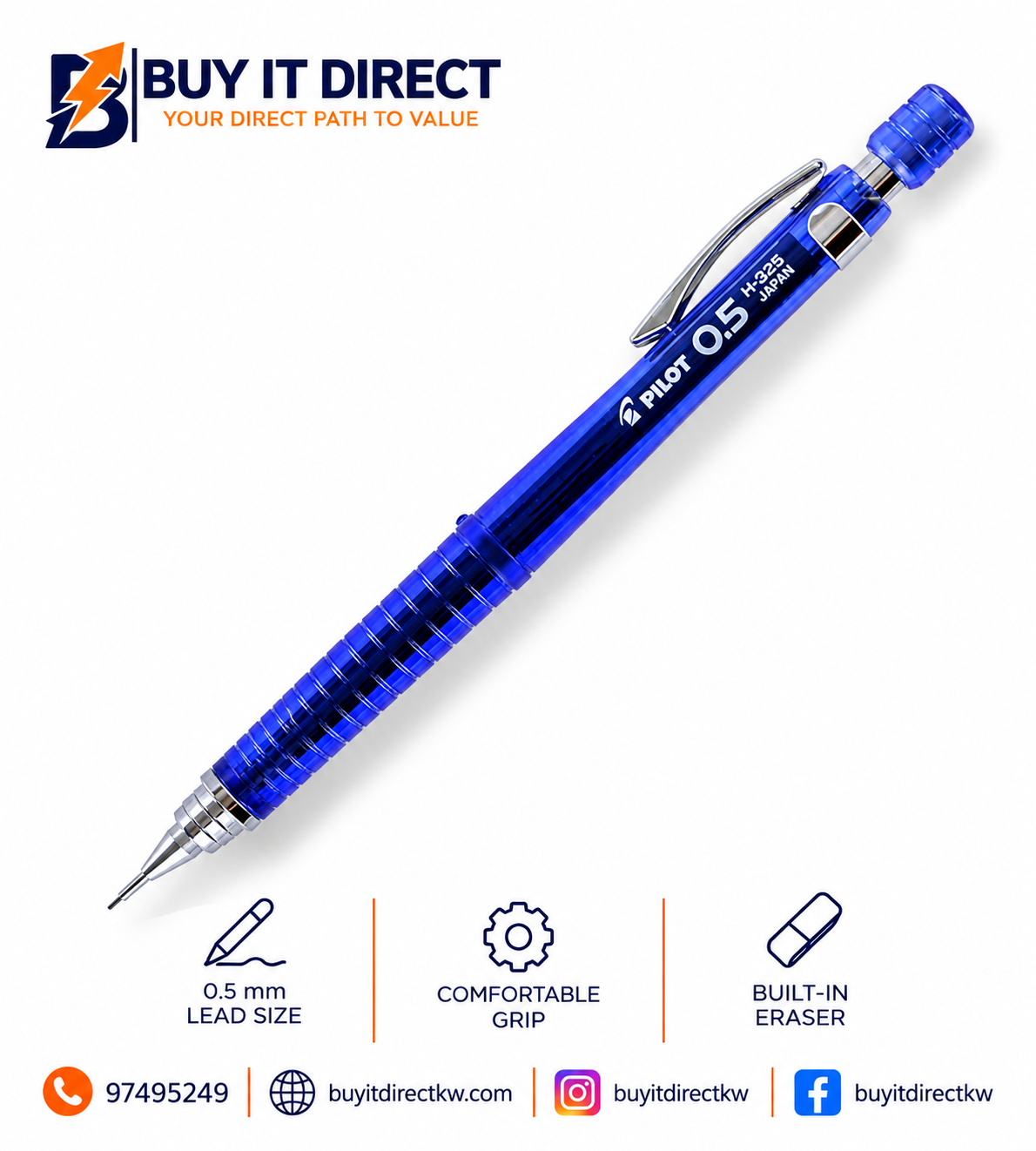 PILOT 0.5mm Mechanical Pencil Blue Barrel