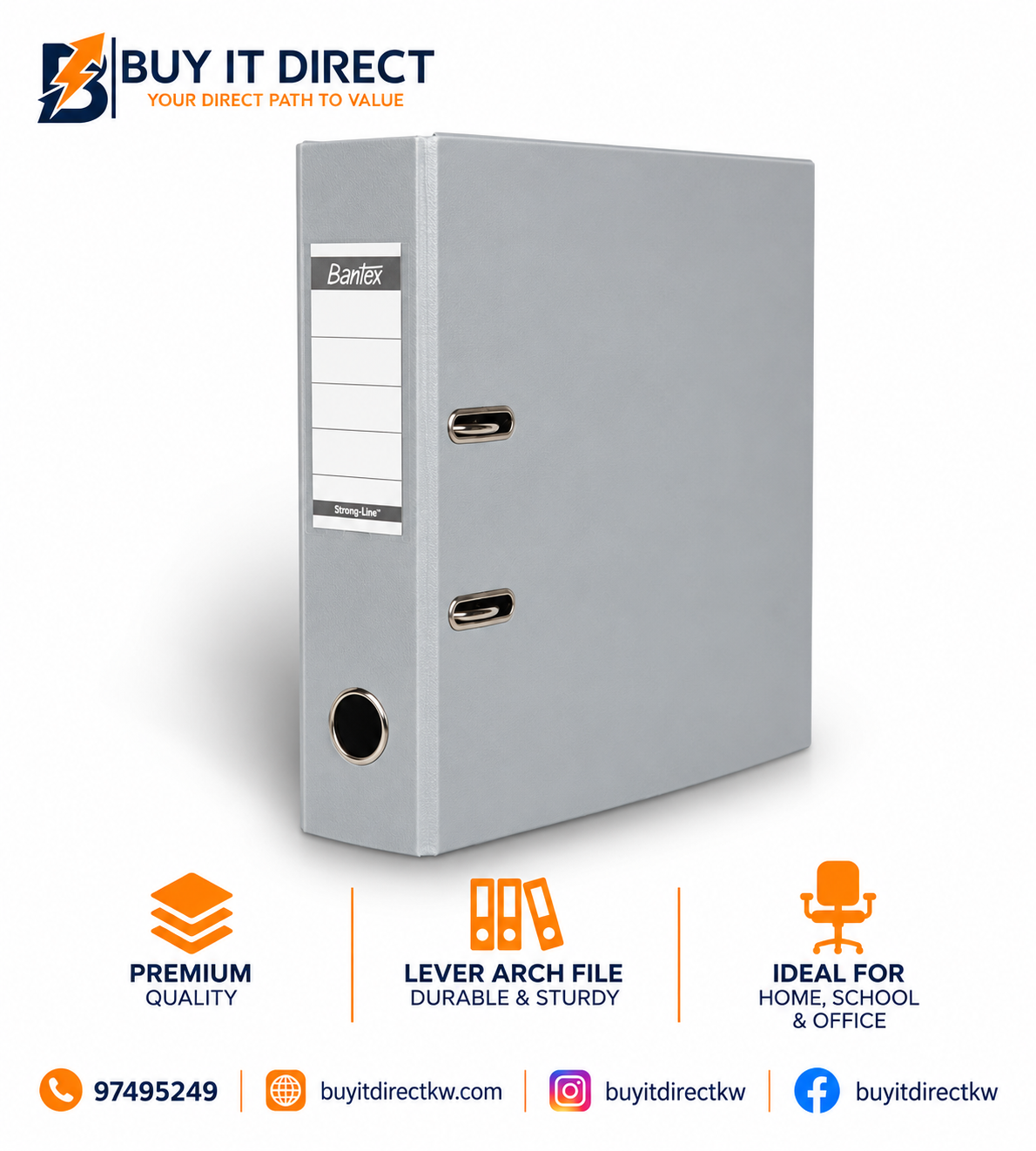 Bantex Strong Line File Box Grey