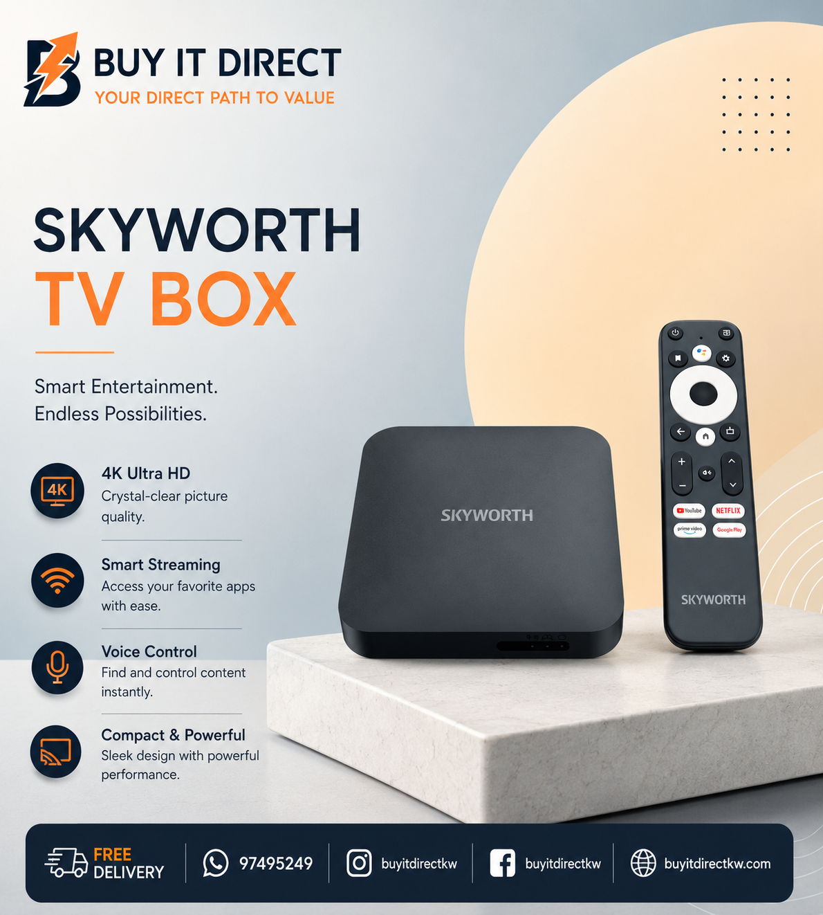 SKYWORTH Leap-S1 4K Ultra HD Android Streaming TV Box