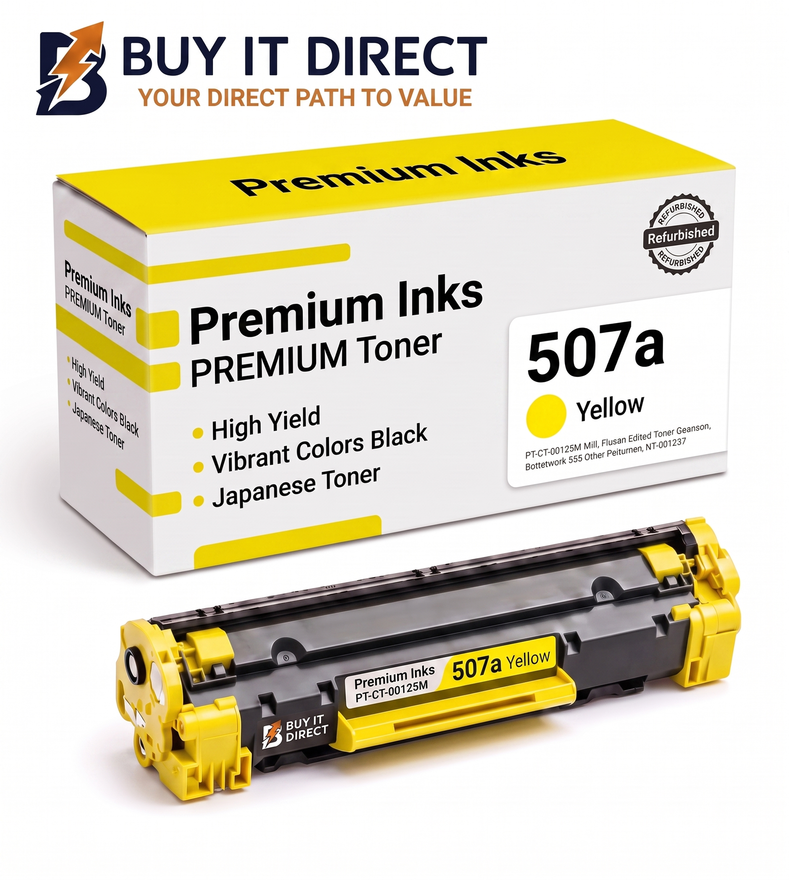 خرطوشة تونر Premium 507A أصفر متوافقة CE402A لطابعات HP Color LaserJet Enterprise M551 وM575