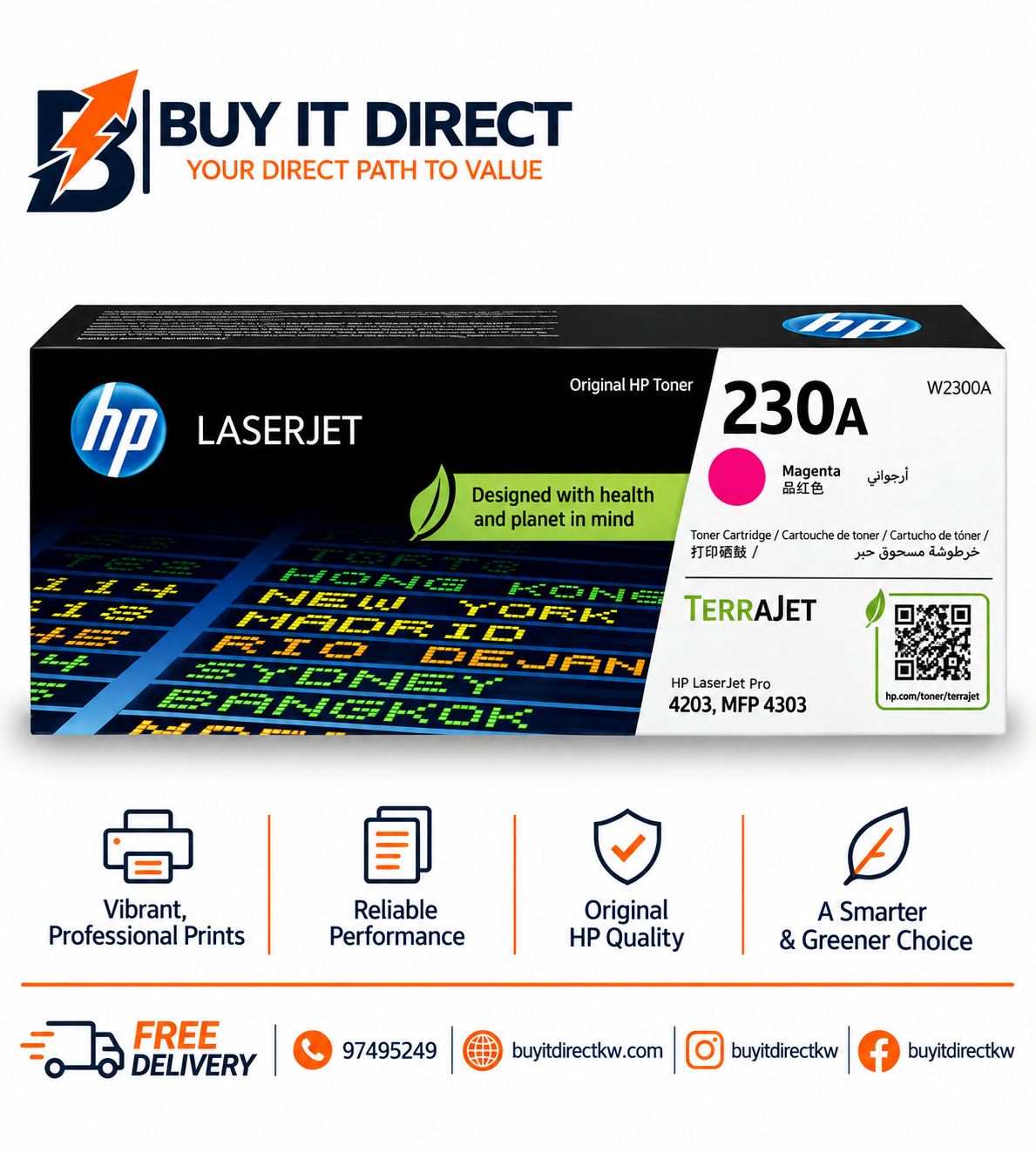 HP 230A Magenta Original LaserJet Toner Cartridge 1800 Pages W2303A